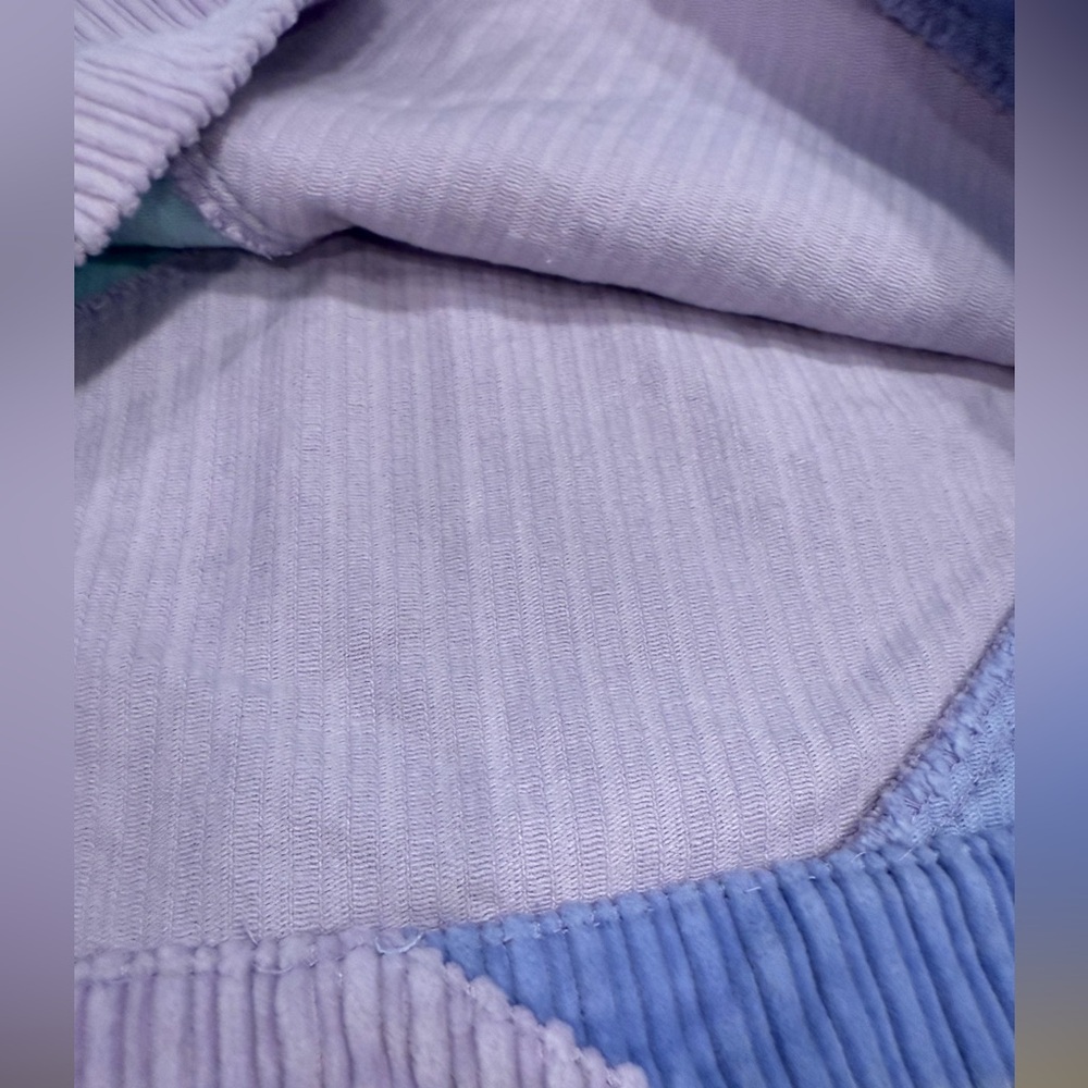 Talbots Colorblock Corduroy Mini Skirt - Lime, Light Blue, Lavender, Purple - Picture 4 of 9